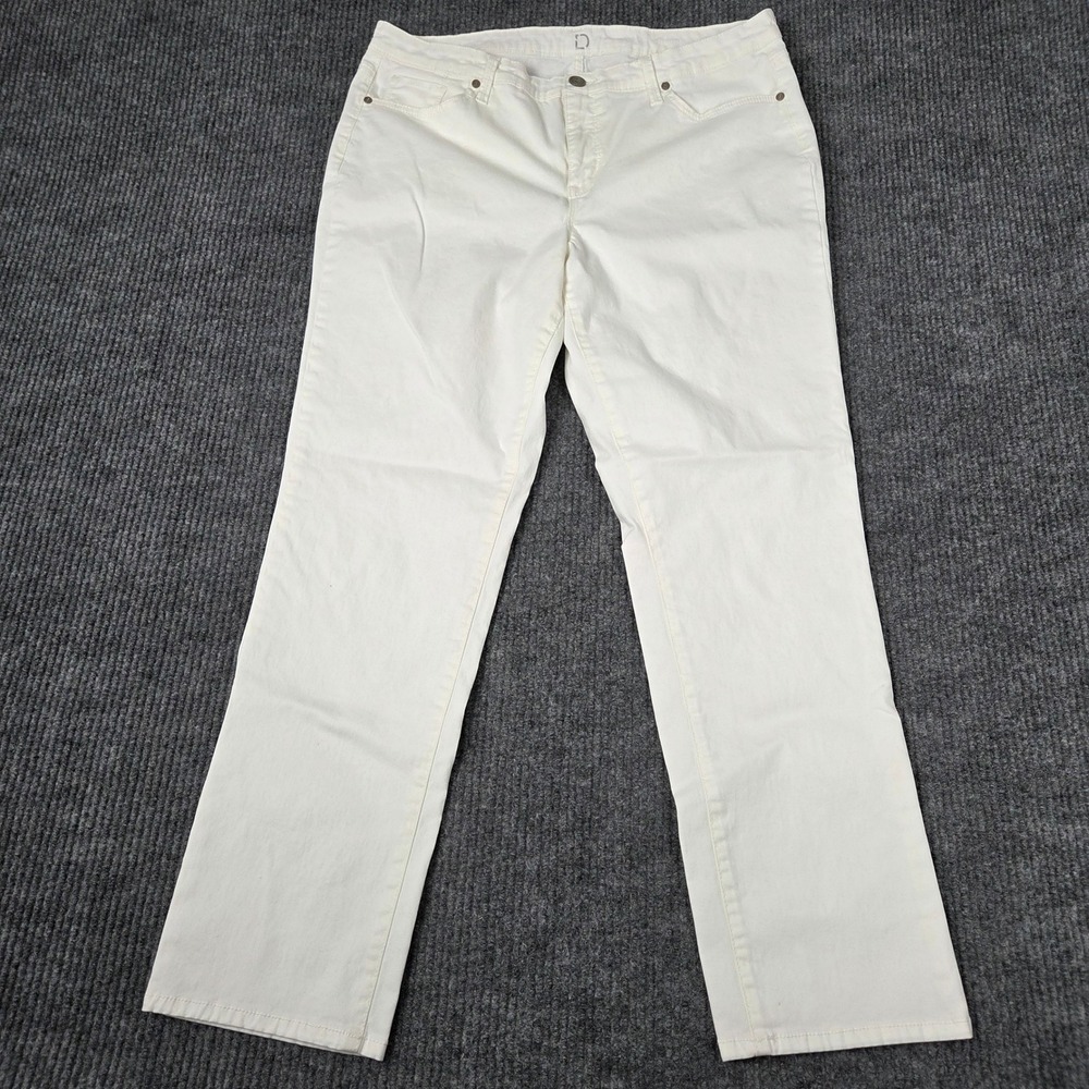 New Directions Straight Leg‎ White Jeans Womens Size 16R Stretch Denim Pants
